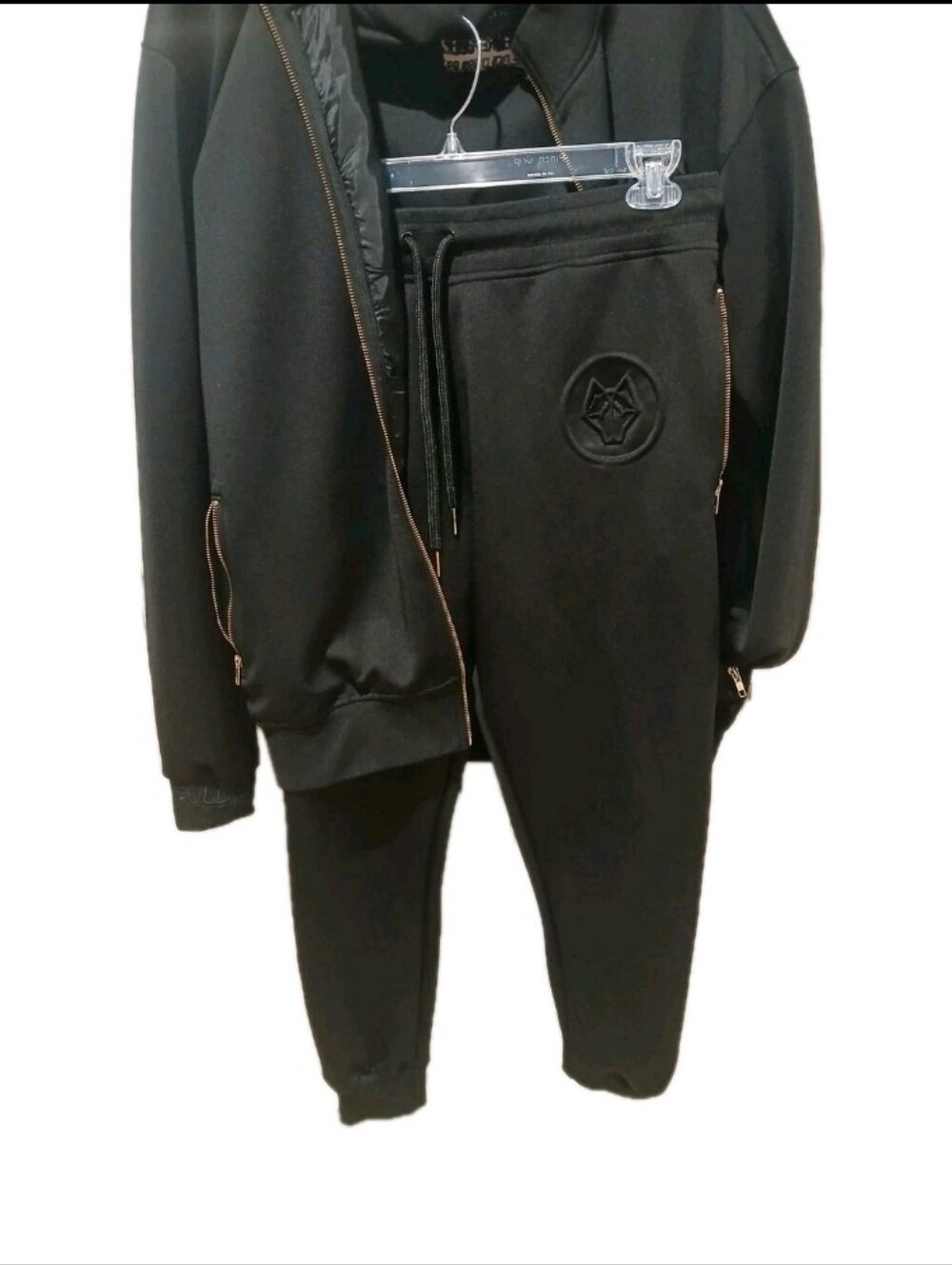 Track Suit Golden Wolf Two Piece Jogger Set Size:XL Black & Gold